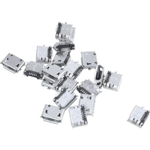 20 pieces DIY Micro-USB 5 pin female connector glass surface, SMD mount