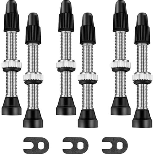 3Pair 40mm Presta Valve Stem Bike Tubeless with Valve Core Remover Tool Replacement Super Light Durable Cycling Repair Accessory