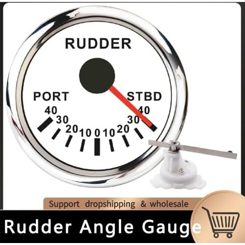 52mm Rudder Angle Indicator Gauge 0-190 ohm Sail boat Rudder Angle Meter With Mating Sensor Red Backlight 12V 24V