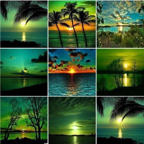 2020 Photo Custom 5d Aurora landscape diamond painting full drill round homefun Cross Stitch Diamond Mosaic Diamond Embroidery