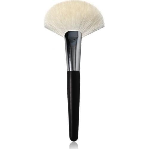 Large Fan Powder Brush Ebony Wood Handle Soft Fine Goat Hair Big Blusher Finished Fan Make up Brushes