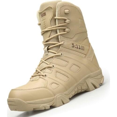 New Mens Military Boot Combat Mens Ankle Boot Tactical Army Boot Side Zipper Men Work Safety Shoes Desert Boots Big Size 39-47