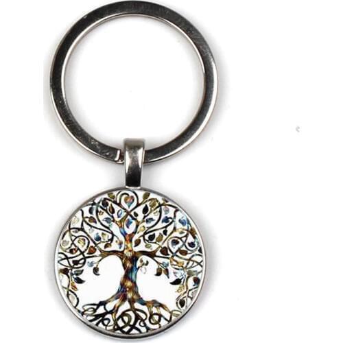 Life Tree Keychain Glass Time Gem Keychain Key Jewelry DIY Custom Photo Personality Gift , Keychains gifts for men