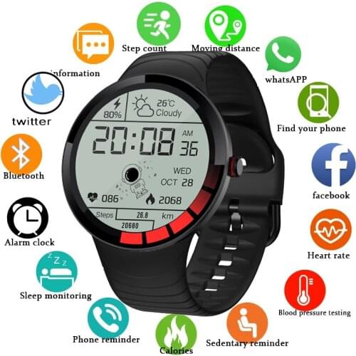 GEJIAN Full Touch Screen Smart Watch Men Women Heart Rate Sports Fitness Tracker IP68 Waterproof Smartwatch Mens For Android ios