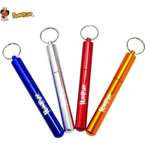 HONEYPUFF Airtight Smell Proof Container 8ML Portable Keychain Aluminum Metal Tobacco Storage Herb Stash Jar For Travel