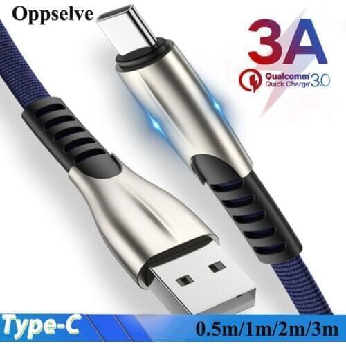 3A USB Type C Cable Fast Quick Charge QC 3.0 For Huawei P40 P30 Mate40 30 Samsung Galaxy S20 S10 Xiaomi mi 11 10 Data Wire Cord