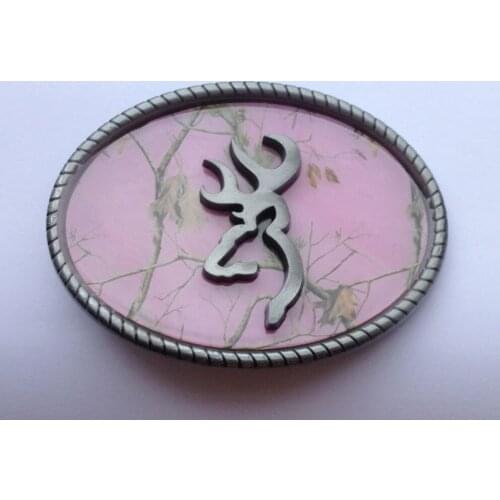 Camo Deer belt buckle with pewter finish JF-BY60 suitable for 4cm wideth belt with continous stock