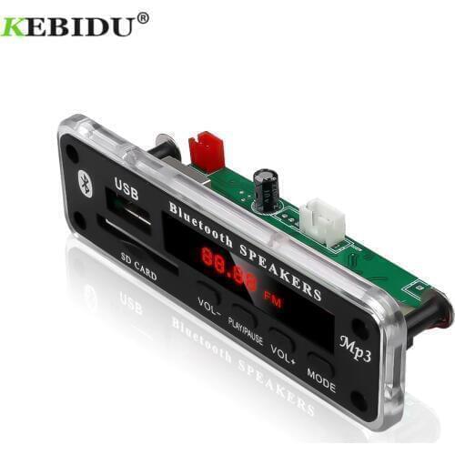 KEBIDU wireless bluetooth 5V 12V MP3 WMA decoder board audio module car USB SD AUX FM audio radio speaker with remote control