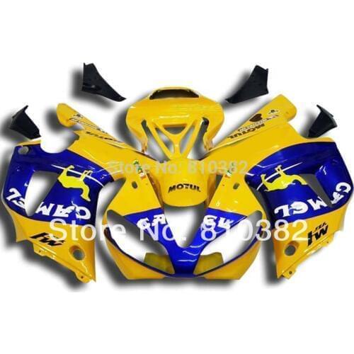 Custom Motorcycle Fairing kit for YZFR1 00 01 YZF R1 2000 2001 YZF1000 NEWEST yellow ABS Fairings SET +Free Gifts YC21