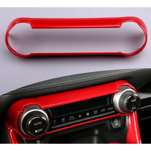 Red Central Console AC Knob Switch Panel Trim Cover Frame Fit for Toyota RAV4 2019 2020 2021 Car Decoration