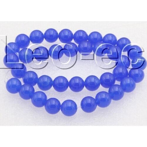 Natural 8mm 10mm round blue jades Stone Loose Beads for Jewelry Making Strand 15" v1387
