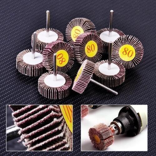 LETAOSK High Quality 10pcs 80# Grit Flap Wheel Sander Sanding Disc Replacement Abrasive Grinder Rotary Tools