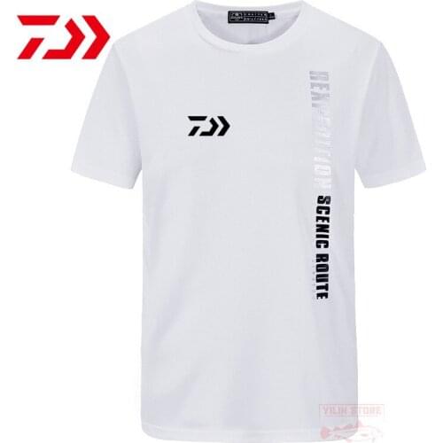 2021 Summer Daiwa Mens Outdoor Fishing Clothes Short-sleeve T-shirt Fashion Plus Size Sports Breathable Quick Dry T-shirt M-4XL
