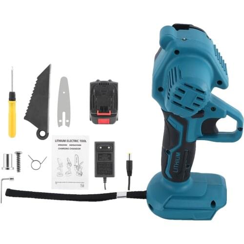 Hot High Quality 4-Inch Cordless Mini Chainsaw Chainsaw Safety Switch Button Portable For Courtyard Tree Pruning Wood Cutting