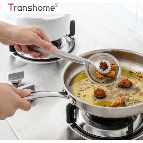 Transhome Oil Filter Clip Stainless Steel Percolator with Chip Fryer Strainer Colanders Cooking Tools Kitchen Gadgets