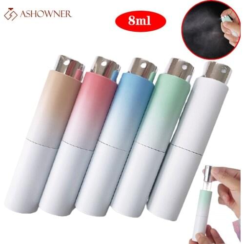8ml Mini Perfume Spray Bottle Gradient Color Portable Refillable Liquid Empty Bottle Atomizer Travel Cosmetic Container