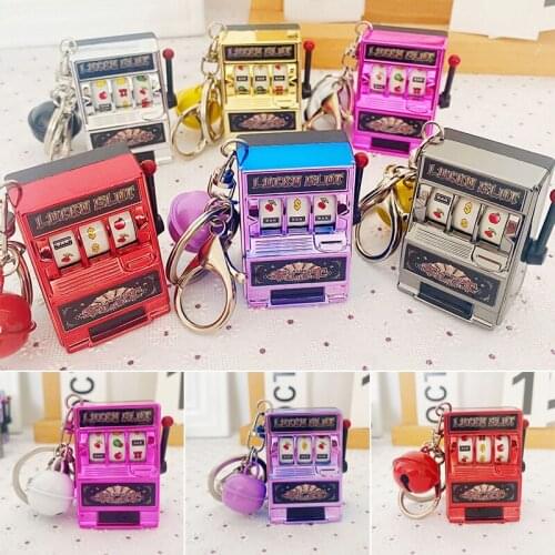 Mini Slot Machine Toy Keychain Creatives Interesting Keychain Works Great as Stress Reliever for Kids Adults PR Sale
