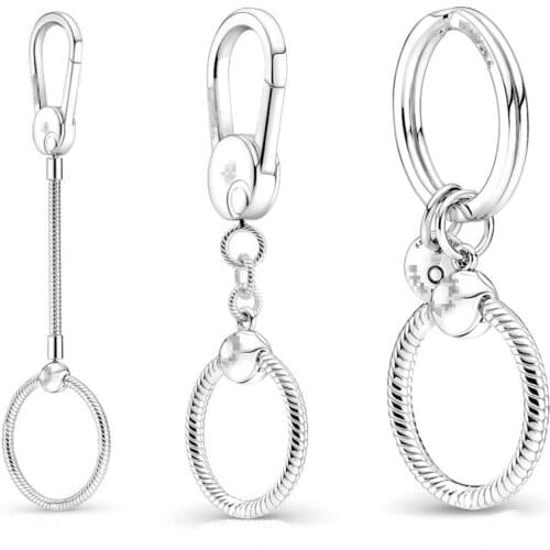 Moments Key Ring Charm 100% Real 925 Sterling Silver Moments Bag Holder Charms Fit Original Bracelet Diy Jewelry Christmas