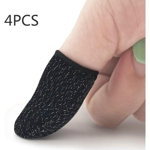 4PCS Mobile Game Controller Finger Sleeve Sets, Anti-Sweat Reusable Sweatproof Breathable Full Press Screen Finger Set for PUBG