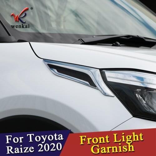 ABS Chrome Front Light Cover Trim For Toyota Raize 2020 Headlight Molding Frame Car Accessories