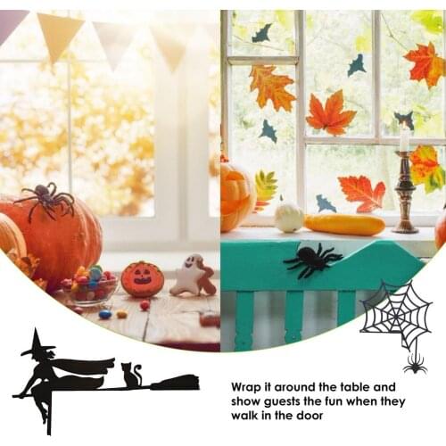 Halloween Wall Decoration Witch Spider Halloween Hanging Sign Door Hanging Ornaments Party Corner Sign Decoration for Home