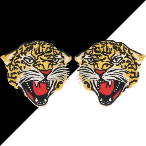 A pair of new baby tiger heads with embroidery sewing clothing accessories sewing stickers patches clothes animal patches DIY