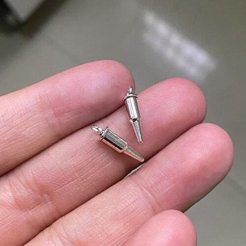 20pcs Charms Doctor Syringe Nurse Injector 15x4mm Antique Silver Color Pendants DIY Making Findings Handmade Tibetan Jewelry