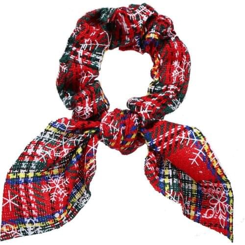 Christmas plaid streamer hair hoop ring Eve elements large intestine ring red green accessories headband headwrap moda 2020