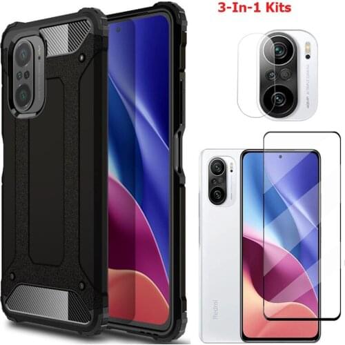 Redmi K40 Pro Tempered Glass + Shockproof Case Redmi K30 K20 Pro Ultra Double Layer Full Protector Cover+Soft Camera Lens Film