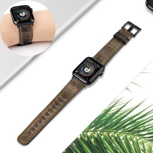 Retro Genuine Leather Band for Apple Watch 6 4 5 44mm 40mm 42mm 38mm iwatch strap series 6/5/4/3/2/1 bracelet Accessories