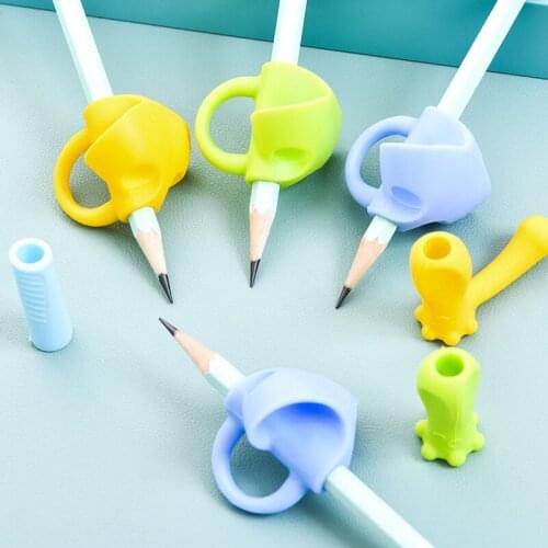 1Pack Silicone Pencil Grips Children Study Antibacteria Correct Posture Relieve Finger Pressure Pen Holder Soft Non-slip 69357