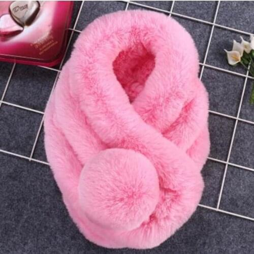 DANCING WINGS 15 Colors Women Fashion Winter Genuine Rex Rabbit Fur Scarf Fur Balls Accessory Female Fur Neckerchief 10 Colors
