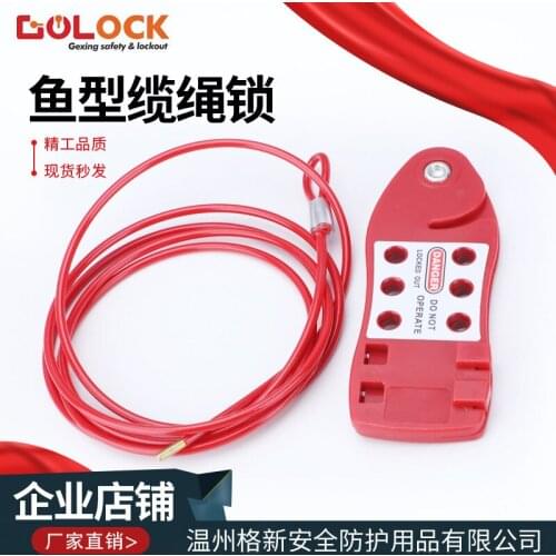 Universal Safety Padlock Stainless Steel Cable Padlock Energy Isolation Plastic Open Through Padlock Ls31 Fish Type Cable Lock