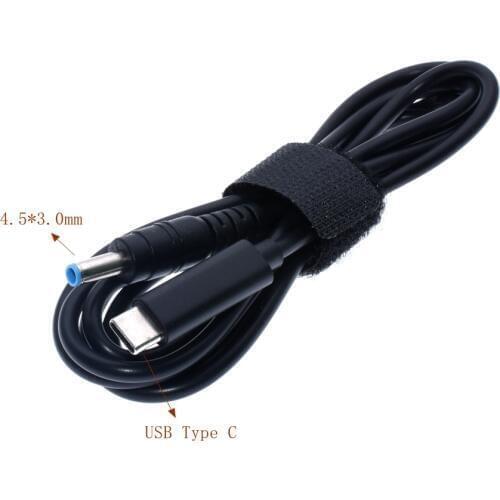 USB Type C PD Power Adapter Converter to 4.5*3.0 Dc Plug Charging Cable Cord for HP Stream 11 13 14 Split 13 x2 Laptop Charger