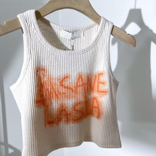 2021SS knitted camisole womens inner wear summer 2021 new slim and thin letter printed top