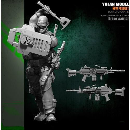 1/24 75mm US Army Axe Soldier Resin Soldier YFWW-1844