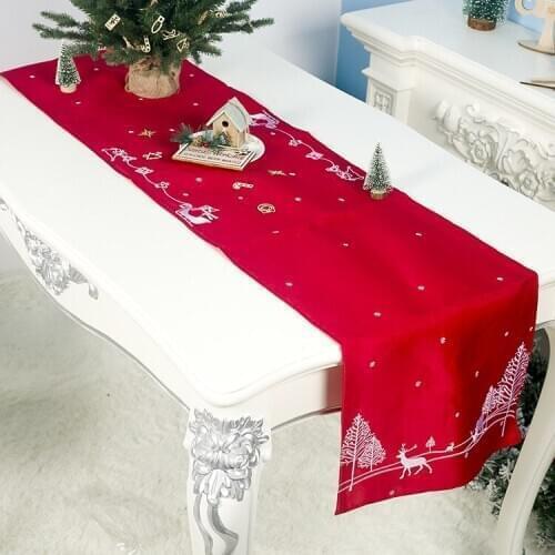 2020 new christmas decorations for home 40x180 cm natal navidad embroidery table flag Christmas table decorations adornos alta
