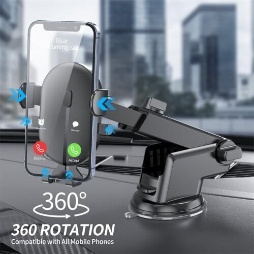 360 Degrees Car Phone Holder Universal Smartphone Stands Car Rack Dashboard Support for Auto Grip Mobile Phone Fixed Bracket
