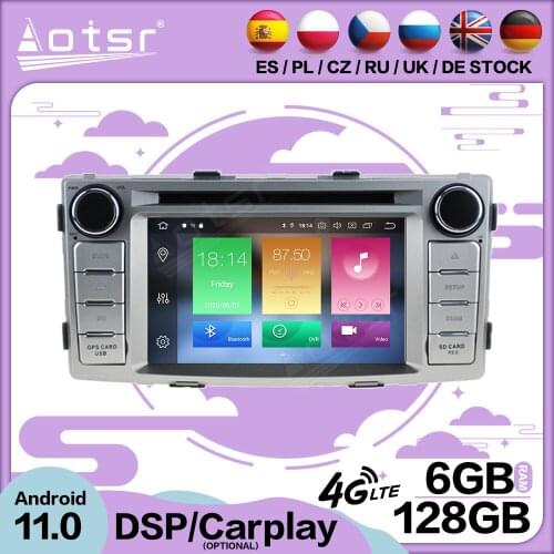 6+128G Carplay Android 11 For Toyota Hilux Fortuner 2012-2014 Multimedia GPS Video Player Radio Receiver Audio Stereo Head Unit