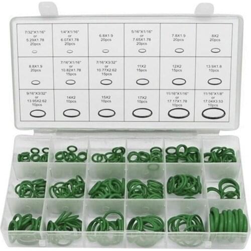 60% Hot Sale 270Pcs/Set Seal Ring Assorted Green Car Auto Air Conditioning Repair NBR O-Ring Seal Gasket Kit 20x10x3cm