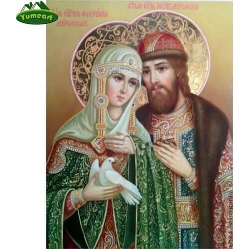 5D Diy Diamond Painting Sts. Peter and Fevronia Off Murom Mosaic Diamond Embroidery Full Square Cross Stitch Home Decoration