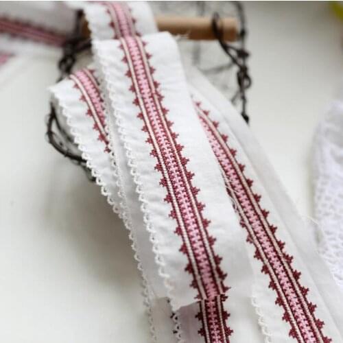 Free Shipping 3 Meters 4CM Cotton Lace Sewing Ribbon New Guipure Vintage Lace Cloth Trim Fabric Warp DIY Garment Accessories