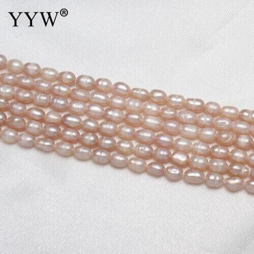Grade A 4-5mm Natural Freshwater Pearl Beads Pink Rice Pearl Loose Beads For DIY Necklace Bracelat Jewelry Making Finding