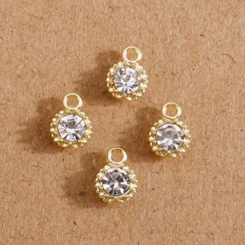 8pcs 4*7mm Small Shining Crystal Charms for Jewelry Making Fashion Necklaces Drop Earrings Pendants DIY Crafts Accessories