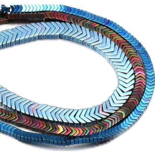 Natural Stone Hematite Beads Arrow Shape Loose Spacer Beads for Handmade Jewelry Making DIY Bracelet Necklace Accessories