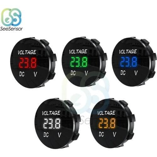 DC 5V-48V Digital Panel Voltmeter Voltage Meter Tester Led Display For Car Auto Motorcycle Boat Truck Refit Accessories 12V 24V