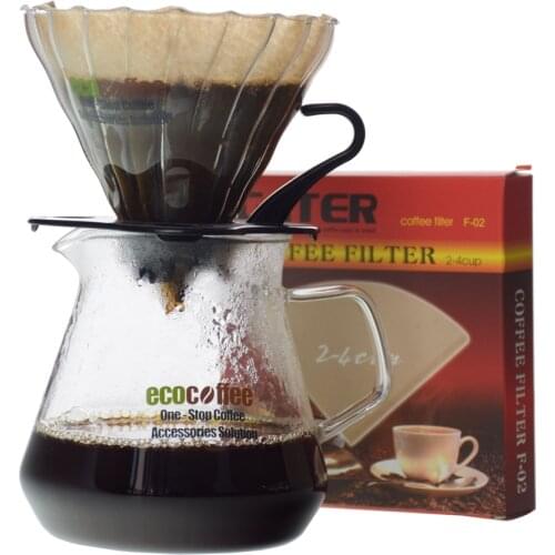 Eco Coffee New Arrival Coffee Value Bundle Ceramic Coffee Dripper V60 + 580ML Server + 102 Filters