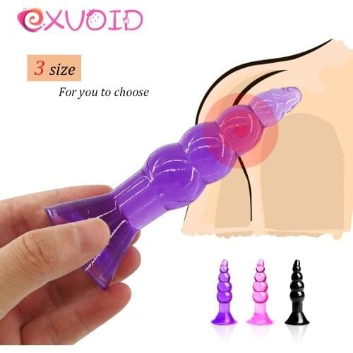 EXVOID Silicone Butt Plug Jelly Anal Bead G-spot Prostate Massager Sex Shop Adult Products Anal Plugs Sex Toys for Women Men Gay