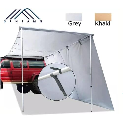 GRNTAMN Light Grey Roof Rack 4x4 Awning w/ FREE 6.5' Front Extension, for Car/SUV/Truck