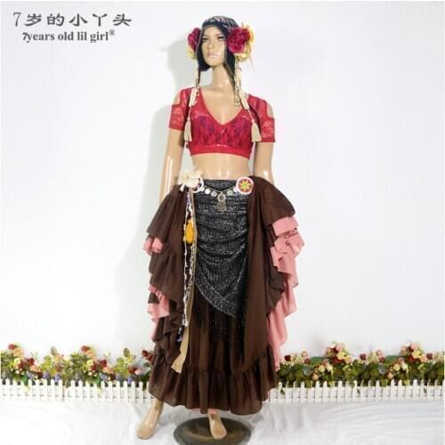 Iace Belly Dance Top Ats Tribal Choli Drop Short Sleeve Womens Costume BAA06 10